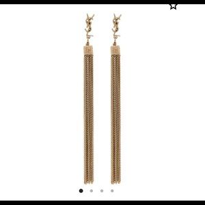 Ysl dangle earrings gunmetal